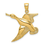 Load image into Gallery viewer, 14K Yellow Gold 2-D Textured Flying Duck Charm Pendant