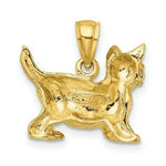 Load image into Gallery viewer, 14K Yellow Gold Cat Standing With Raised Tail Charm Pendant