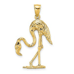 Load image into Gallery viewer, 14K Yellow Gold 3-D & Textured Flamingo Charm Pendant