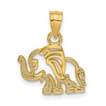 Load image into Gallery viewer, 14K Yellow Gold Flat Cut-Out Elephant Charm Pendant