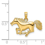 Load image into Gallery viewer, 14K Yellow Gold Running Horse Charm Pendant