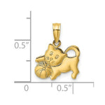 Load image into Gallery viewer, 14K Yellow Gold 3-D Polished Kitten Charm Pendant