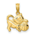 Load image into Gallery viewer, 14K Yellow Gold 3-D Polished Kitten Charm Pendant