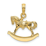 Load image into Gallery viewer, 14K Yellow Gold Polished 3-D Rocking Horse Charm Pendant