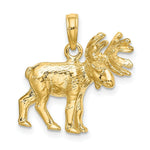 Load image into Gallery viewer, 14K Yellow Gold 3-D Textured Moose Charm Pendant