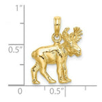 Load image into Gallery viewer, 14K Yellow Gold 3-D Textured Moose Charm Pendant