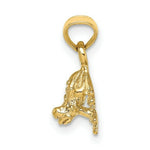 Load image into Gallery viewer, 14K Yellow Gold 3-D Textured Mini Frog Facing Down Charm Pendant