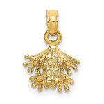 Load image into Gallery viewer, 14K Yellow Gold 3-D Textured Mini Frog Facing Down Charm Pendant