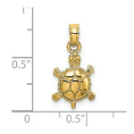 Load image into Gallery viewer, 14K Yellow Gold 3-D Polished Land Turtle Charm Pendant