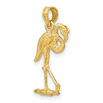 Load image into Gallery viewer, 14K Yellow Gold 3-D Flamingo With Head Up Charm Pendant