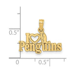 Load image into Gallery viewer, 14K Yellow Gold I HEART PENGUINS With PENGUIN Charm Pendant