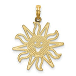 Load image into Gallery viewer, 14K Yellow Gold Cut-out Smiling Sun Charm Pendant