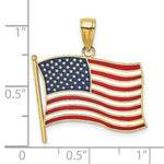 Load image into Gallery viewer, 14K Yellow Gold With Enamel American Flag Charm Pendant