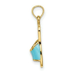 Load image into Gallery viewer, 14K Yellow Gold With Aqua Enamel Summer Slipper Charm Pendant