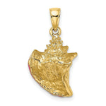Load image into Gallery viewer, 14K Yellow Gold 3-D Enamel Conch Shell Charm Pendant