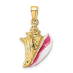 Load image into Gallery viewer, 14K Yellow Gold 3-D Enamel Conch Shell Charm Pendant