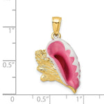 Load image into Gallery viewer, 14K Yellow Gold 3-D Enamel Conch Shell Charm Pendant