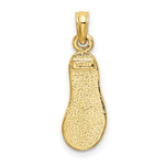 Load image into Gallery viewer, 14K Yellow Gold With GREEN ENAMEL SINGLE FLIP-FLOP Charm Pendant
