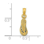 Load image into Gallery viewer, 14K Yellow Gold With Blue Enamel Single Flip-Flop Charm Pendant