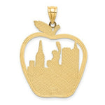 Load image into Gallery viewer, 14K Yellow Gold Apple With New York Skyline & Starue of Liberty Charm Pendant