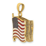 Load image into Gallery viewer, 14K Yellow Gold With Enamel 3-D Pledge Of Allegiance Flag Book Charm Pendant