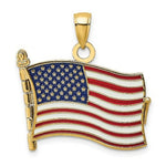 Load image into Gallery viewer, 14K Yellow Gold With Enamel 3-D Pledge Of Allegiance Flag Book Charm Pendant