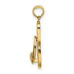 Load image into Gallery viewer, 14K Yellow Gold Enamel Shell On Red Checkered Flip-Flop Charm Pendant