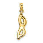 Load image into Gallery viewer, Masquerade Mask Pendant in 14K Yellow Gold 3-D - Beveled With Blue Enamel