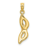Load image into Gallery viewer, 14K Yellow Gold 3-D & Beveled With Green Enamel Masquerade Mask Pendant