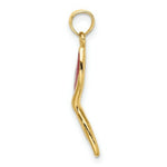 Load image into Gallery viewer, 14K Yellow Gold 3-D & Beveled With Red Enamel Masquerade Mask Pendant