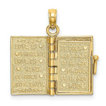 Load image into Gallery viewer, 14K Yellow Gold Polished Enameled Moveable Love Flower Book Pendant