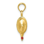 Load image into Gallery viewer, 14K Yellow Gold With Red Enamel & Polished 3-D Genie Lamp Charm Pendant