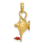 Load image into Gallery viewer, 14K Yellow Gold With Red Enamel & Polished 3-D Genie Lamp Charm Pendant
