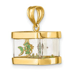 Load image into Gallery viewer, 14K Yellow Gold 3-D Moveable Enamel Fish Aqarium Charm Pendant