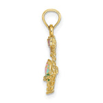 Load image into Gallery viewer, 14K Yellow Gold Enameled Easter Basket With Bow & Eggs Charm Pendant