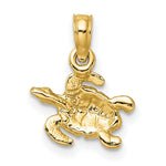 Load image into Gallery viewer, 14K Yellow Gold Textured & Enameled Sea Turtle Charm Pendant