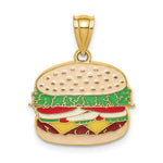 Load image into Gallery viewer, 14K Yellow Gold CHEESEBURGER Charm Pendant With ENAMEL