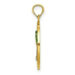 Load image into Gallery viewer, 14K Yellow Gold BLUFFTON, SC On Round Frame With Enameled Palm Tree Charm Pendant