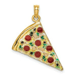 Load image into Gallery viewer, 14K Yellow Gold Large Pepperoni Pizza Slice With Enamel