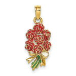 Load image into Gallery viewer, Bouquet Of Red Roses - 14K Yellow Gold