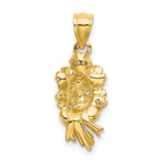 Load image into Gallery viewer, 14K Yellow Gold Bouquet Of White Roses 2-D