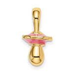 Load image into Gallery viewer, 14K Yellow Gold 3-D With Pink Enamel PACIFIER Charm Pendant
