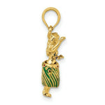 Load image into Gallery viewer, 14K Yellow Gold 3-D Hula Girl With Moveable Grass Skirt Charm Pendant