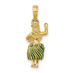 Load image into Gallery viewer, 14K Yellow Gold 3-D Hula Girl With Moveable Grass Skirt Charm Pendant