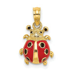 Load image into Gallery viewer, 14K Yellow Gold 3-D ENAMEL LADYBUG Charm Pendant