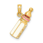 Load image into Gallery viewer, 14K Yellow Gold 3-D With Enamel BABY BOTTLE Charm Pendant
