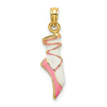 Load image into Gallery viewer, 14K Yellow Gold 3-D ENAMEL BALLET SHOE Charm Pendant