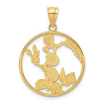 Load image into Gallery viewer, 14K Yellow Gold With Enamel Hummingbirds & Flowers In Circle Charm Pendant