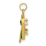 Load image into Gallery viewer, 14K Yellow Gold With Green Enamel 3-D POOL TABLE Charm Pendant