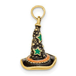 Load image into Gallery viewer, 14K Yellow Gold With Enamel 3-D Witch's Hat (Halloween) Charm Pendant